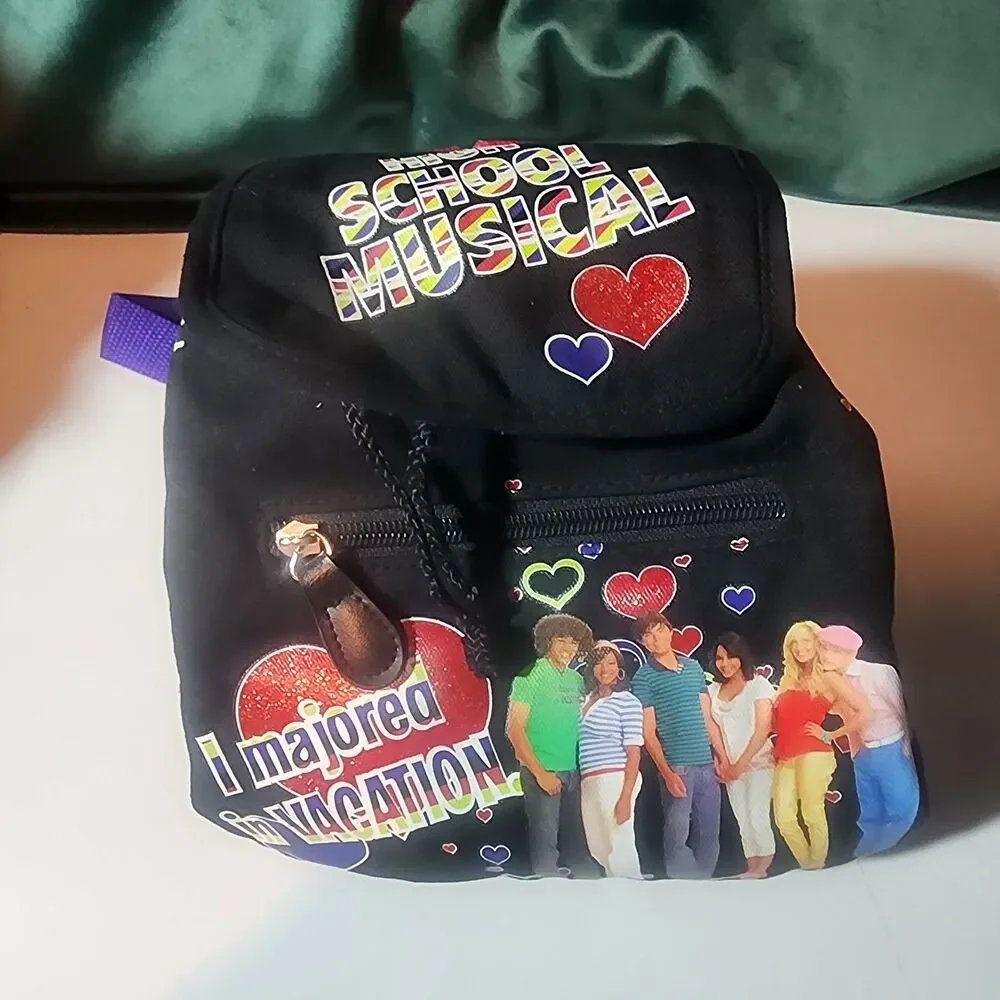 Disney High School Musical Small Kids Backpack Black I Majored Vacation Mini...